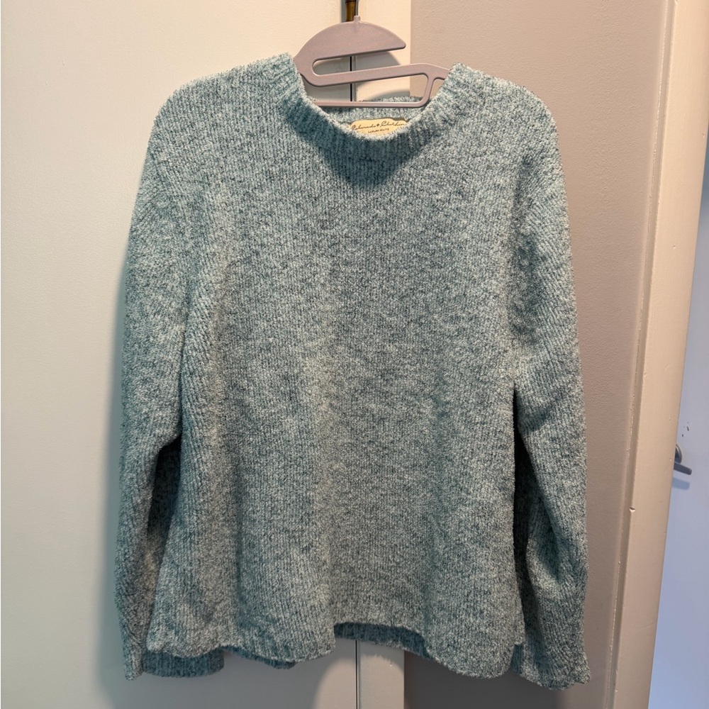 Cozy Women’s Heathered Light Blue Crewneck Sweater